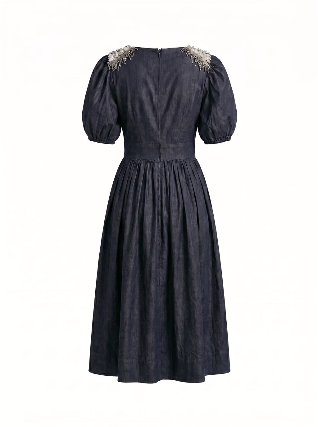 SoSaaVee Black Magic black embellished midi dress - ghost mannequin back