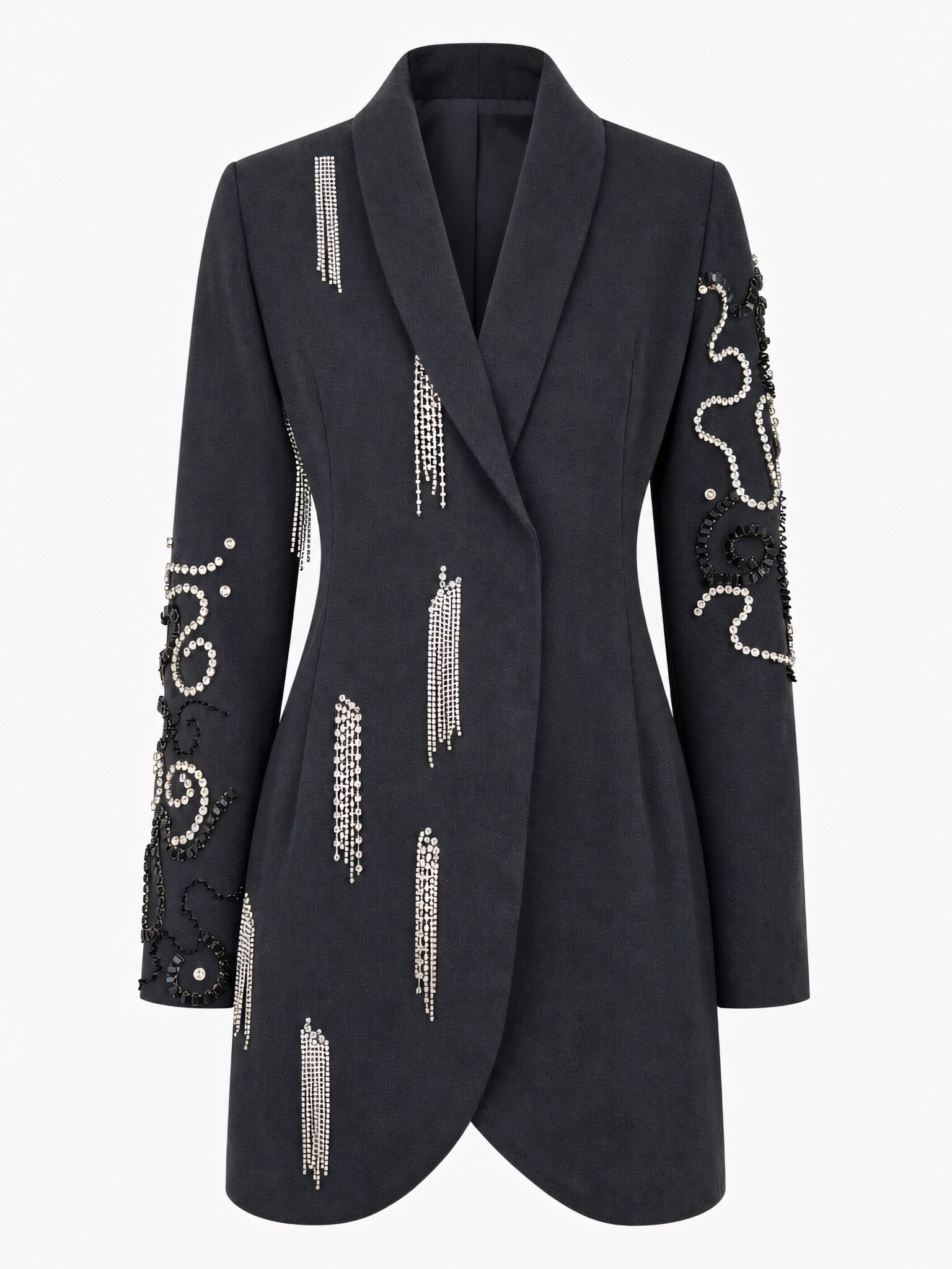 SoSaaVee Glam Up High blazer dress - ghost mannequin front view