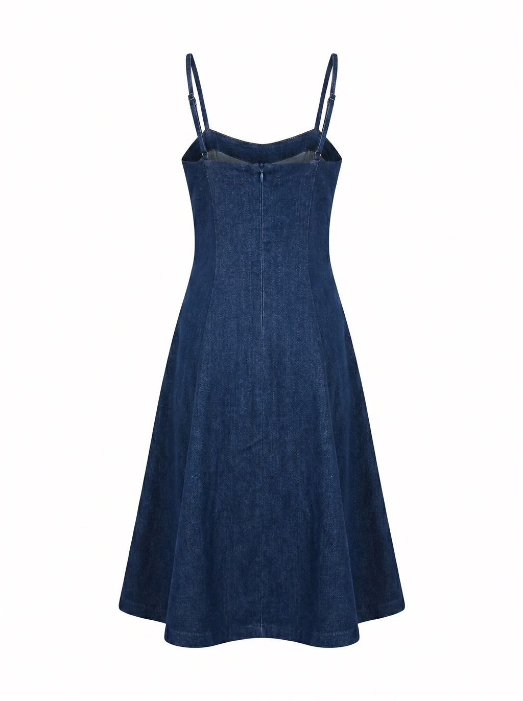 SoSaaVee Me Time navy denim midi dress - ghost mannequin back