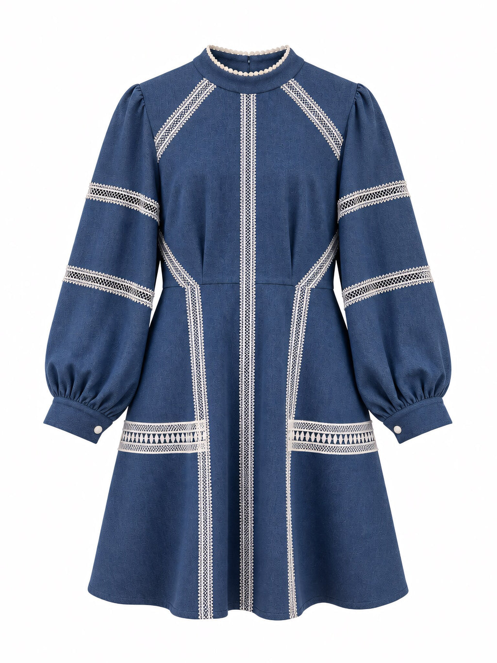SoSaaVee Shop In Style blue denim mini dress - ghost mannequin front
