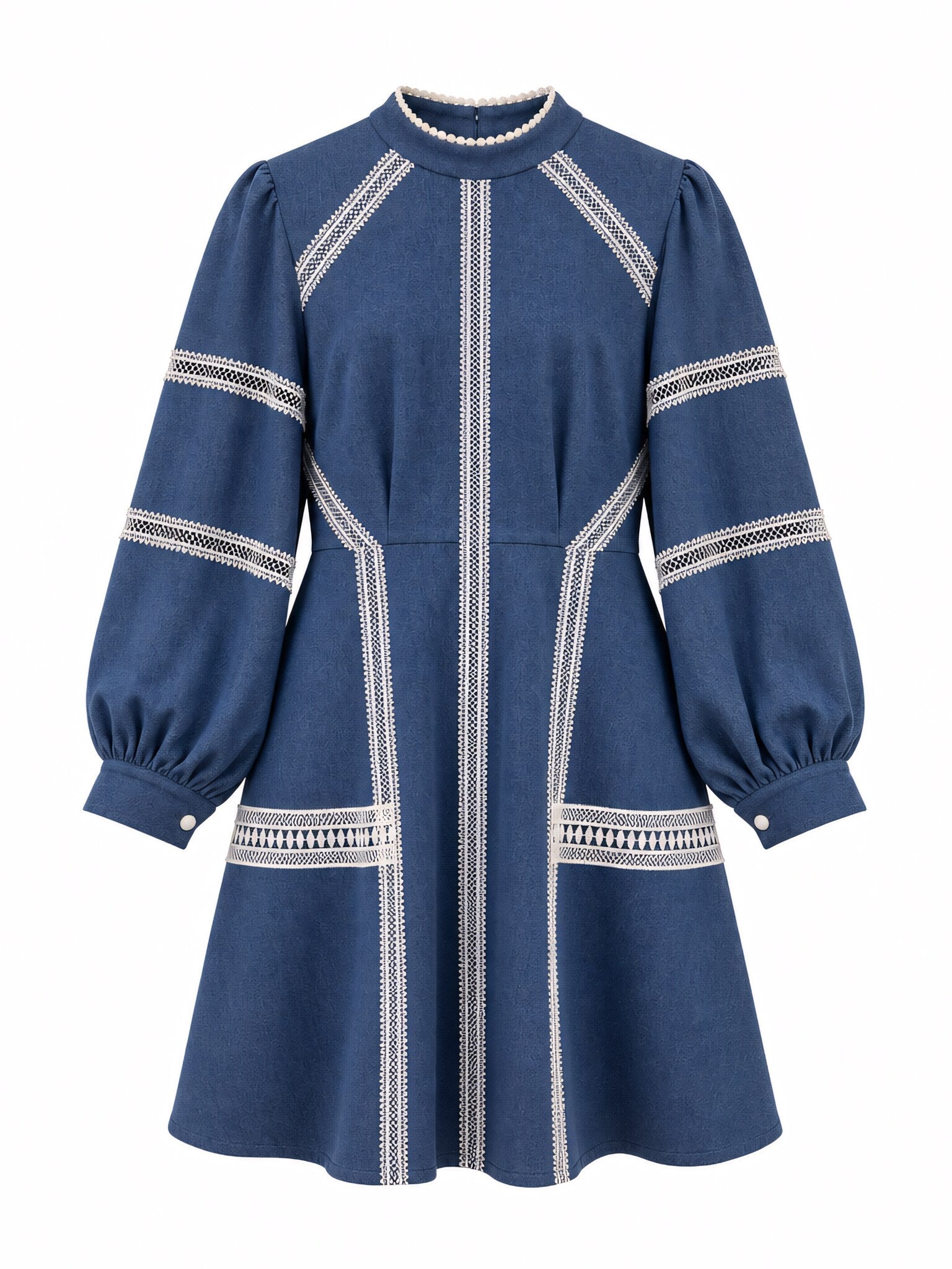 SoSaaVee Shop In Style blue denim mini dress - ghost mannequin front